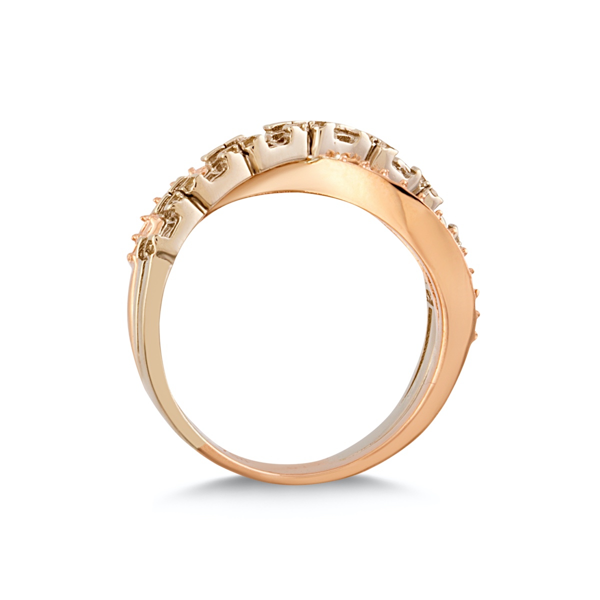 Brick diamonds gold ring - Sansoeurs