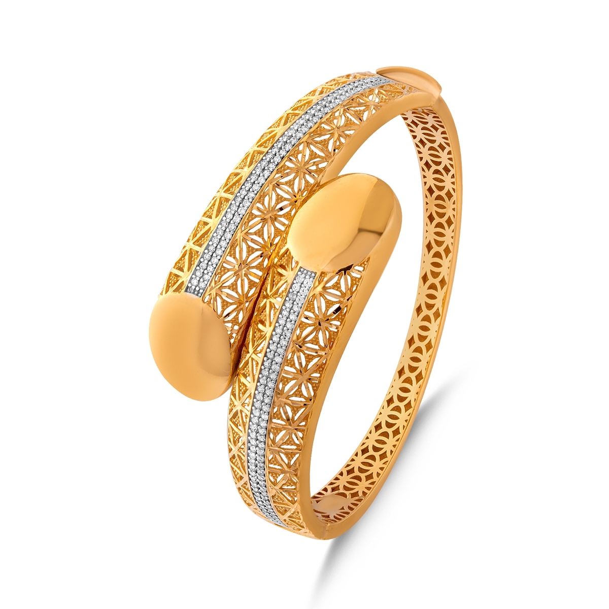 21K 1.240 ct Gold Bangle | CEMCEM-123 - Turkish Jewellery
